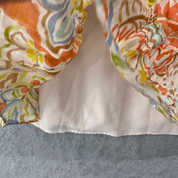 NEW Vince Camuto Paisley Womens XXS Printed Tiered Pull-On Vanilla Creme - Picture 8 of 9